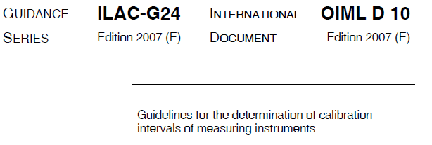 ILAC G24 تعیین فواصل زمانی انجام کالیبراسیون تجهیزات