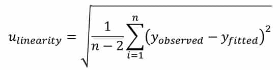 linearity uncertainty equation 2 چگونه عدم قطعیت ناشی از خطی بودن را می توان محاسبه کرد؟