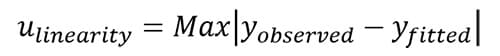 linearity uncertainty equation چگونه عدم قطعیت ناشی از خطی بودن را می توان محاسبه کرد؟